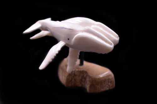 BOWHEAD WHALES IVORY CARVING